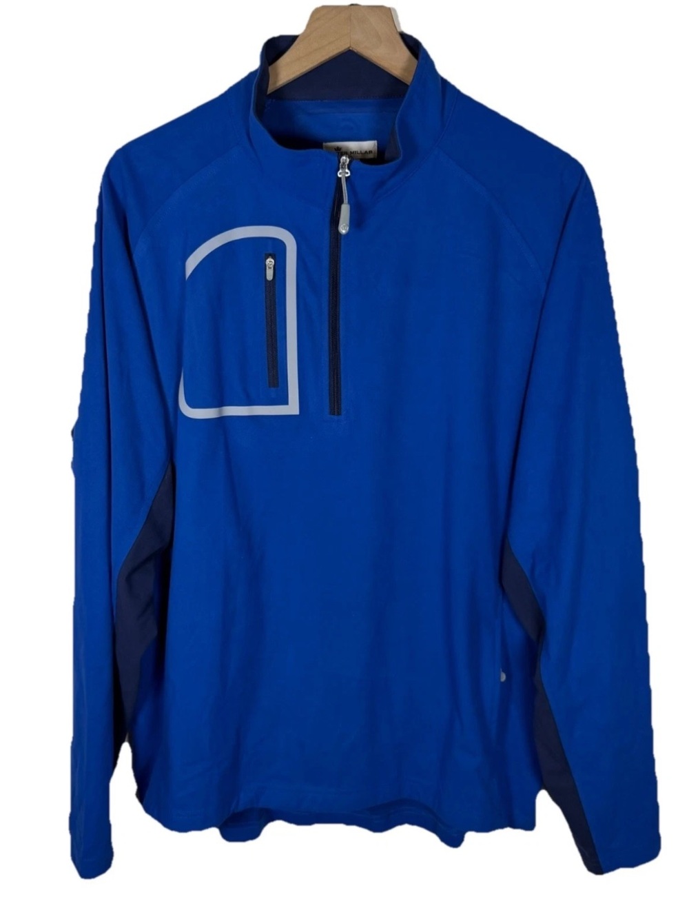 Peter Millar Performance Fleece Quarter Zip Pullover Sweatshirt XL Blue Golf